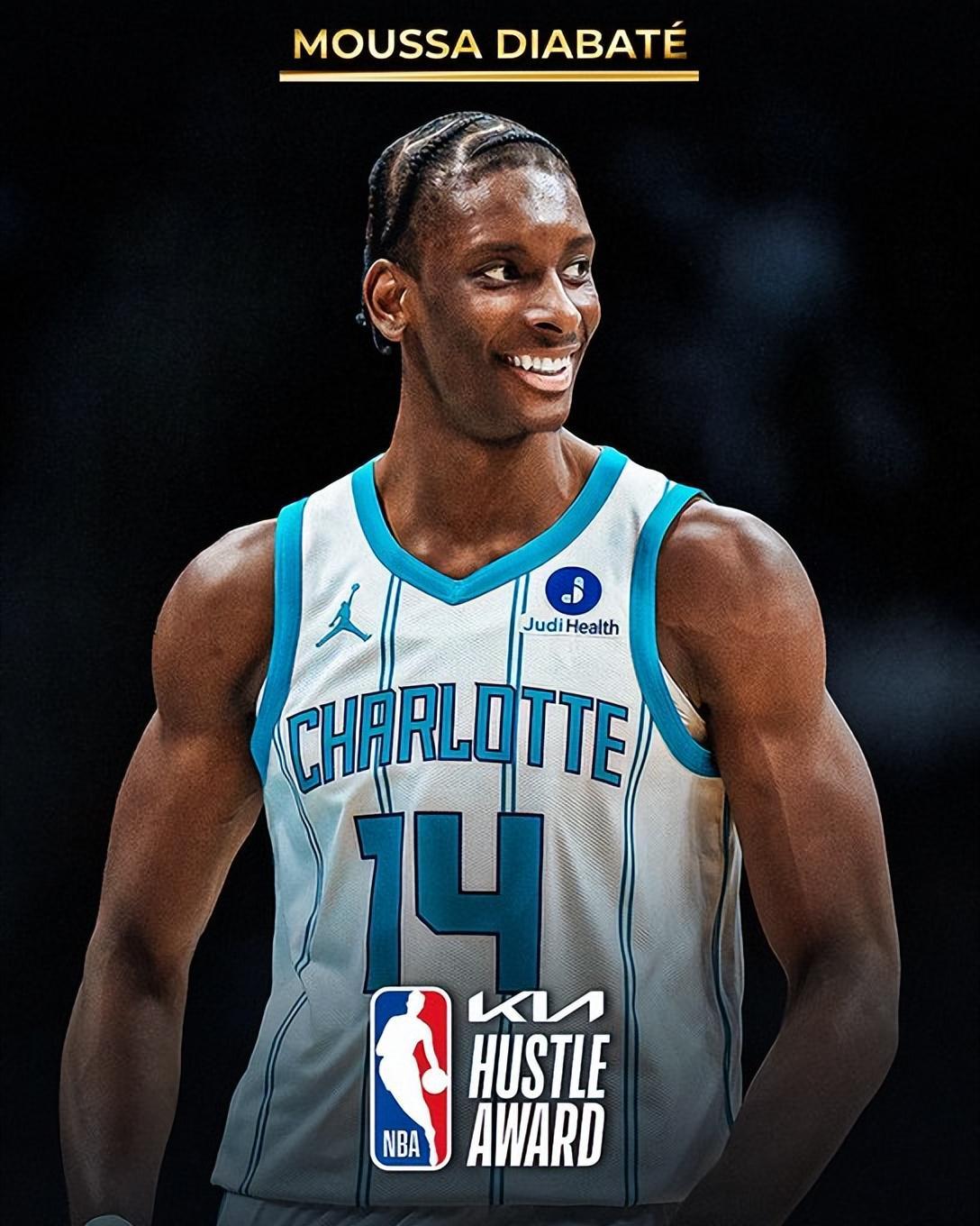 bti体育官方网站-NBA官方：黄蜂内线迪亚巴特荣膺拼搏奖 击败追梦哈特等对手